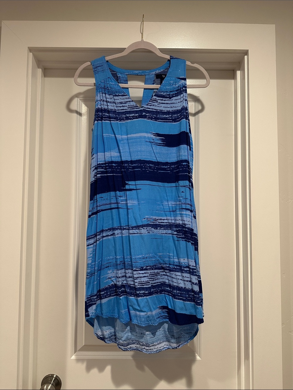 GAP Blue and Navy Striped Sleeveless Swim Cover-Up